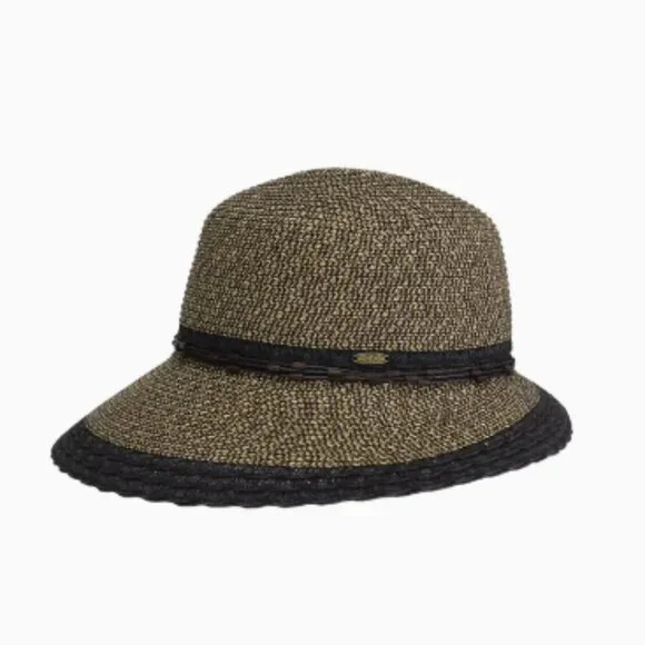 Wooden Bead Trim Cloche C.C Sun Hat or straw bucket hat - Picture 2 of 8